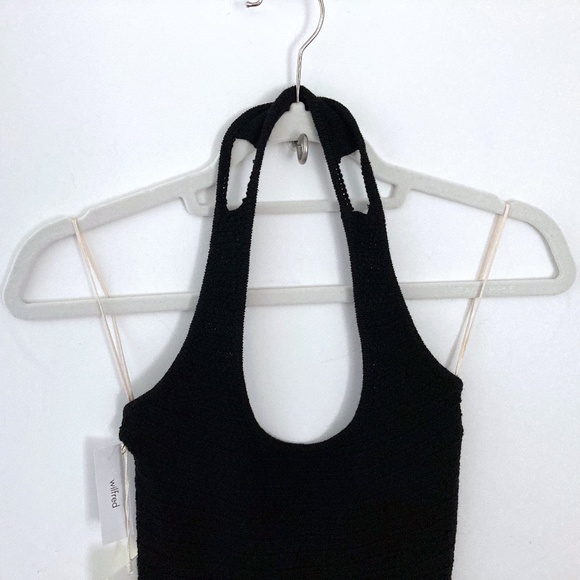 Wilfred Phair knit halter midi dress in BLACK - Picture 3 of 13